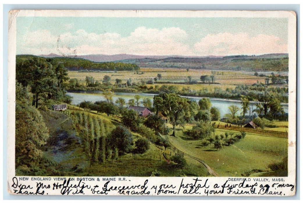 1906 New England Views Boston Maine R.R. Deerfield Valley Massachusetts Postcard