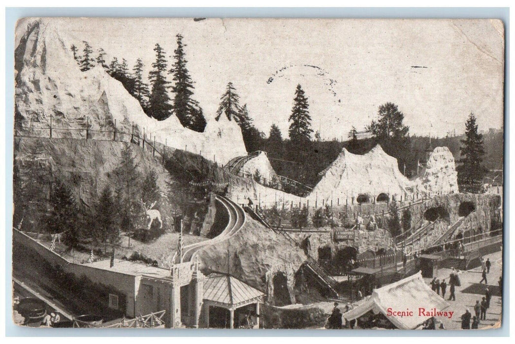 1909 Scenic Railway L.A. Thompson Pay Streak Alaska Yukon Exposition WA Postcard