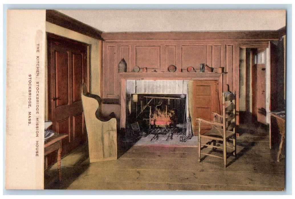 c1940 Kitchen Stockbridge Mission House Chair Stockbridge Massachusetts Postcard