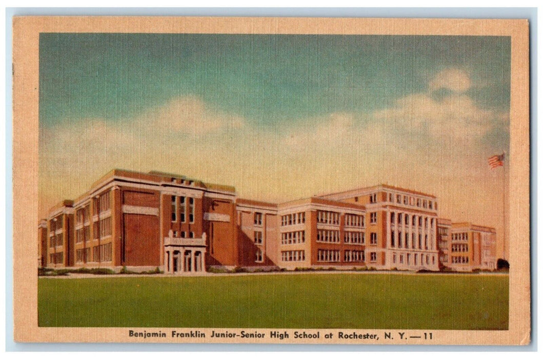 c1940 Benjamin Franklin Junior Senior High School Rochester New York NY Postcard
