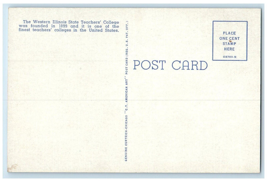 c1940 Morgan Gymnasium Western Illinois State Teachers College Macomb Postcard
