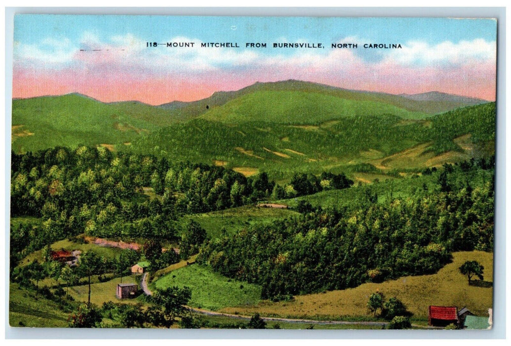 c1940 Mount Mitchell Burnsville Asheville Ridge Parkway North Carolina Postcard