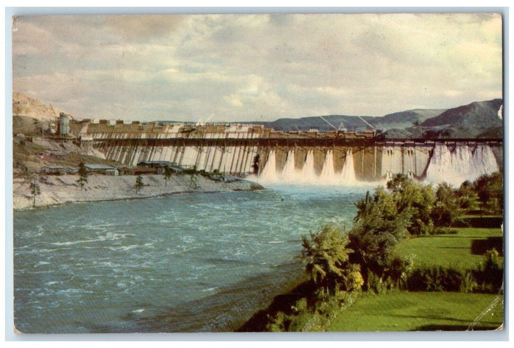 1948 Grand Coulee Dam Washington WA Union Oil Company Vintage Antique Postcard