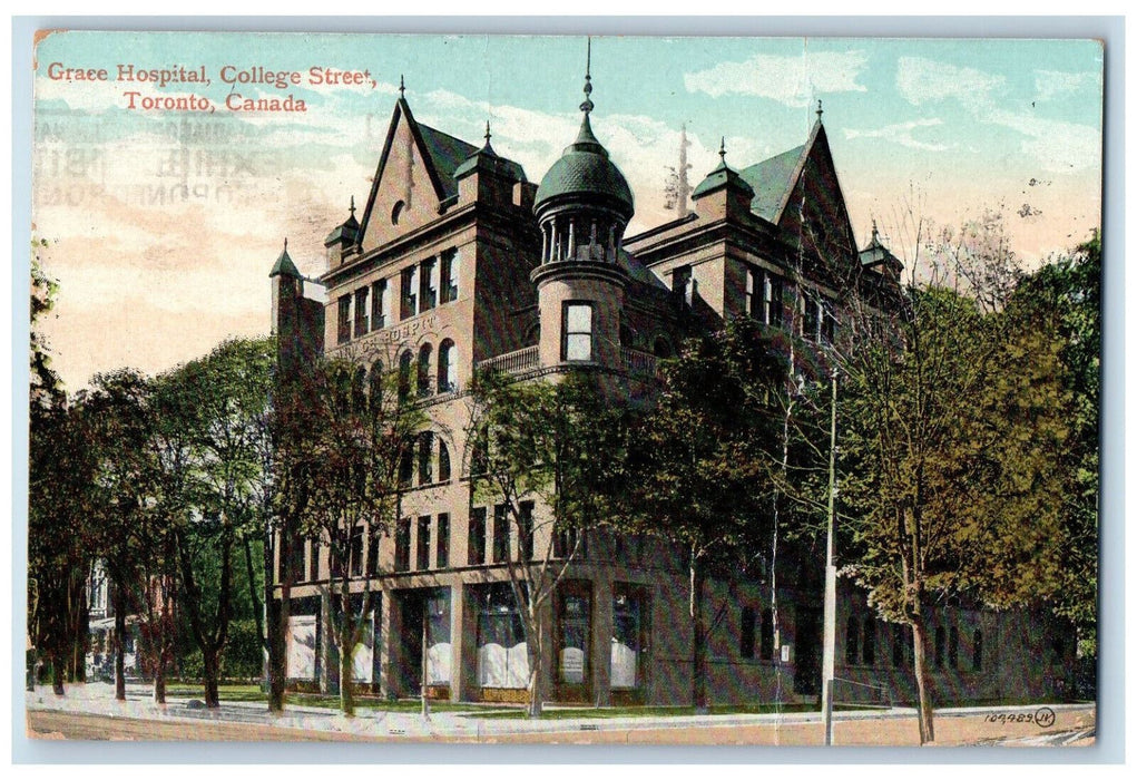 1912 Grace Hospital College Street Toronto Ontario Canada Posted Postcard