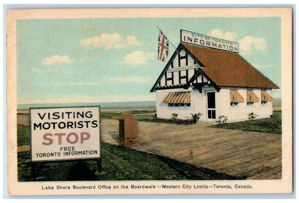 c1950's Lake Shore Boulevard Office on Boardwalk Toronto Ontario Canada Postcard