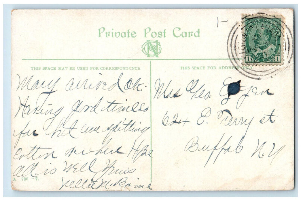c1910 Factory Steamer Landing Harbor Toronto Ontario Canada Antique Postcard