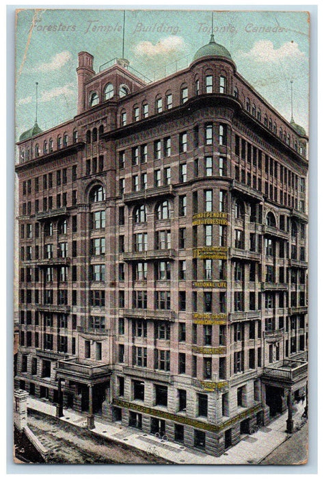 1908 Foresters Temple Building Toronto Ontario Canada Posted Antique Postcard