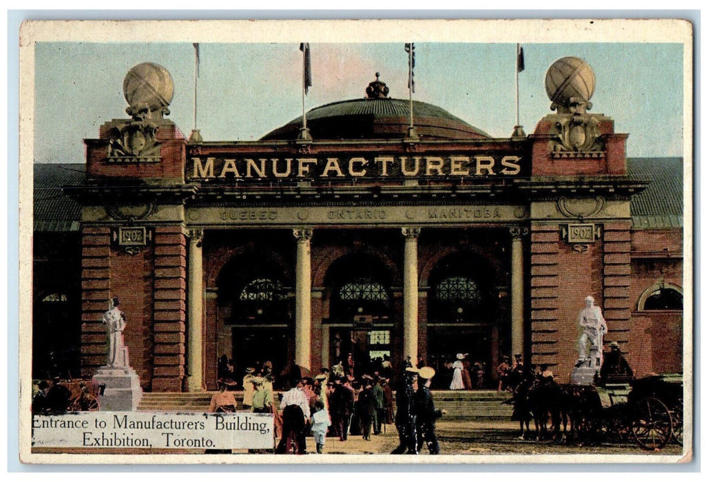 c1920's Entrance to Manufacturers Building Exhibition Toronto Canada Postcard