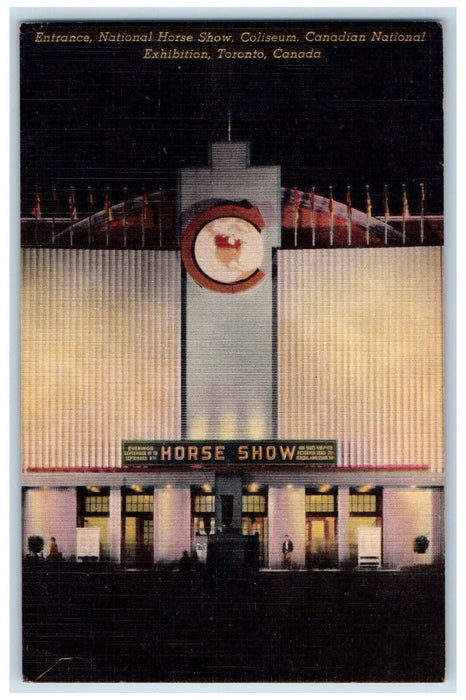 c1940's National Horse Show National Exhibition Toronto Canada Postcard