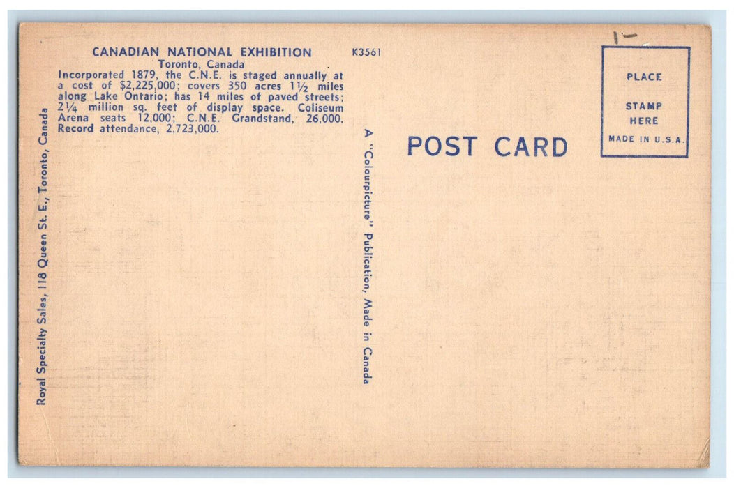c1940's National Horse Show National Exhibition Toronto Canada Postcard