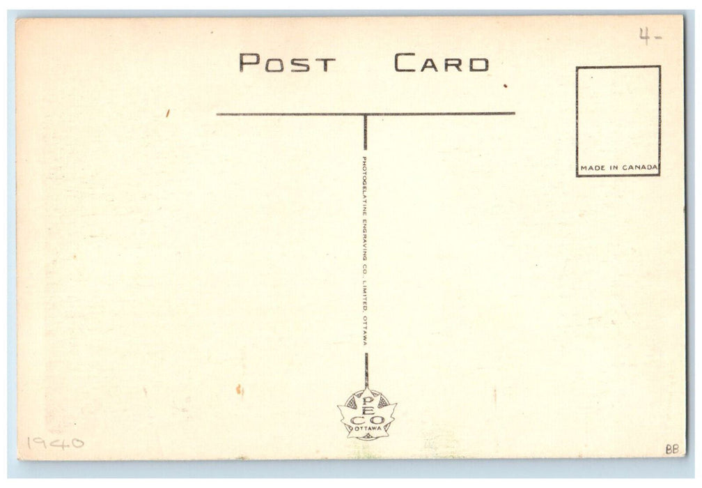 1940 Lock No. 7 Showing Gates Welland Ship Canal Ontario Canada Postcard