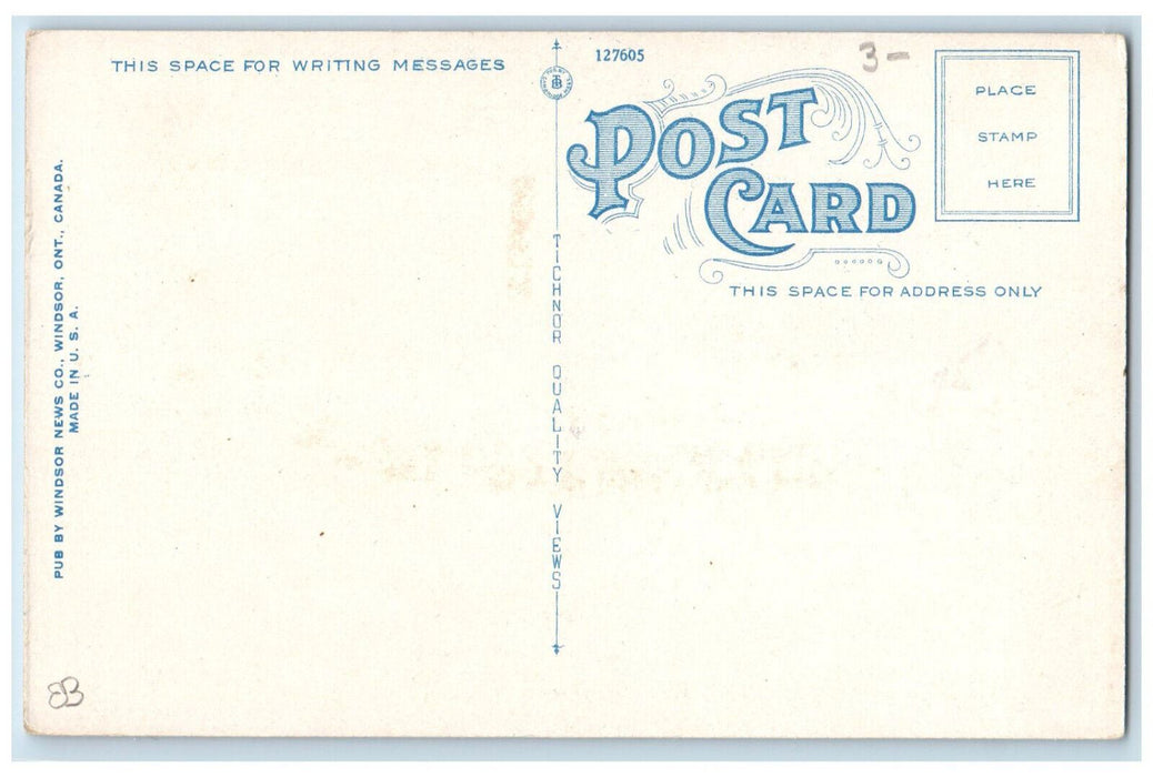 c1930's Ferry Promise Running Between Detroit MI and Windsor Canada Postcard