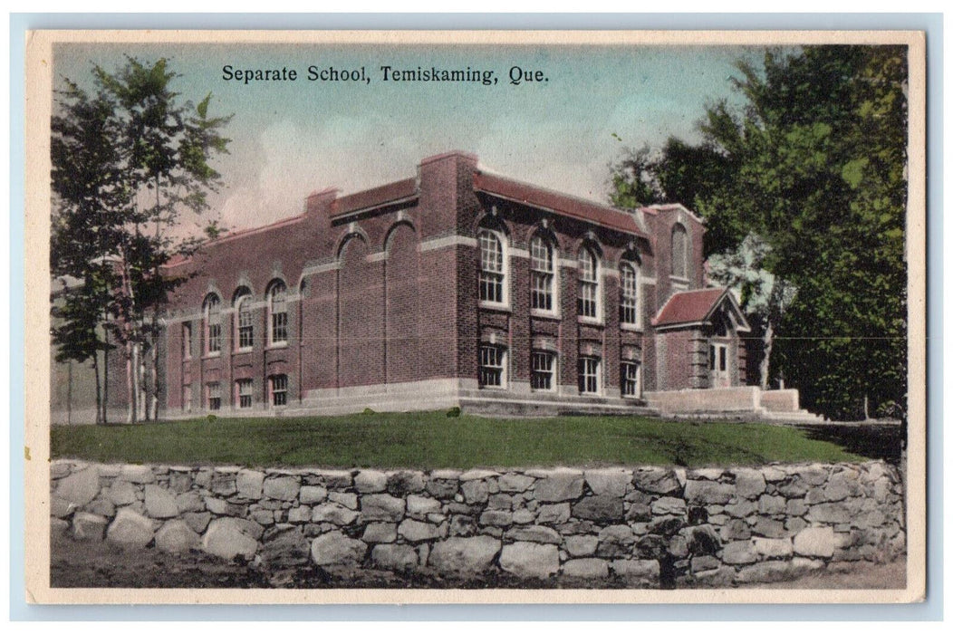 c1950's Separate School Temiskaming Quebec Canada Vintage Unposted Postcard