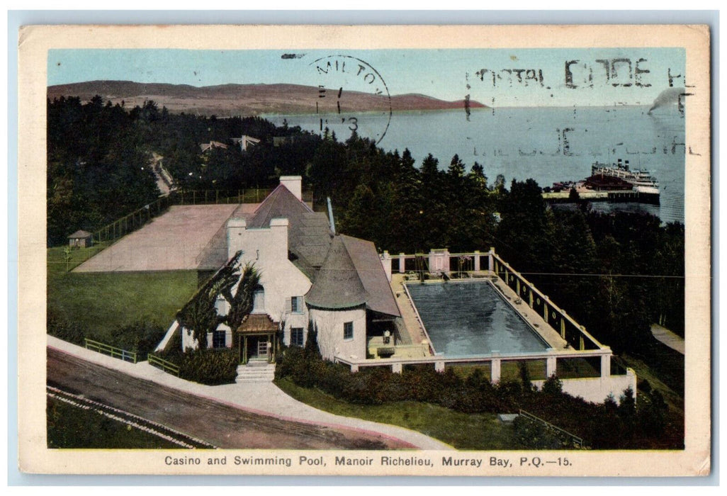 1973 Casino Swimming Pool Manoir Richelieu Murray Bay PQ Canada Postcard