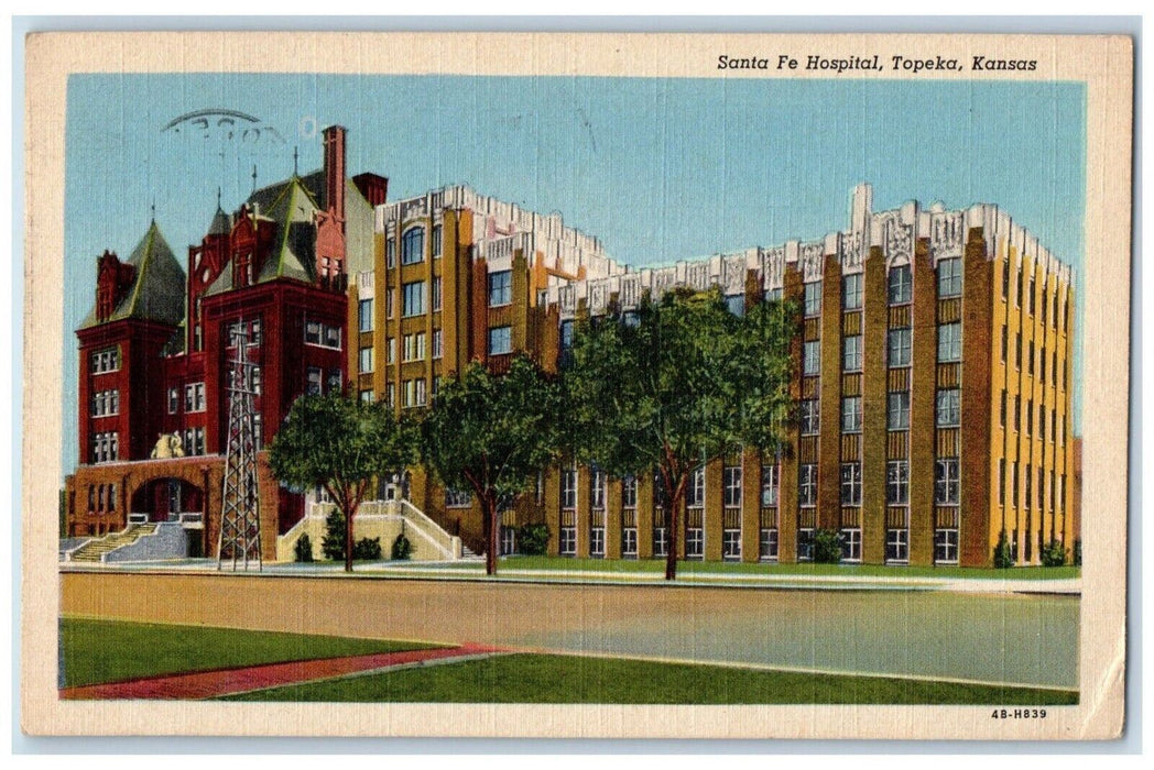 1948 Santa Fe Hospital Building Topeka Kansas KS Posted Vintage Postcard