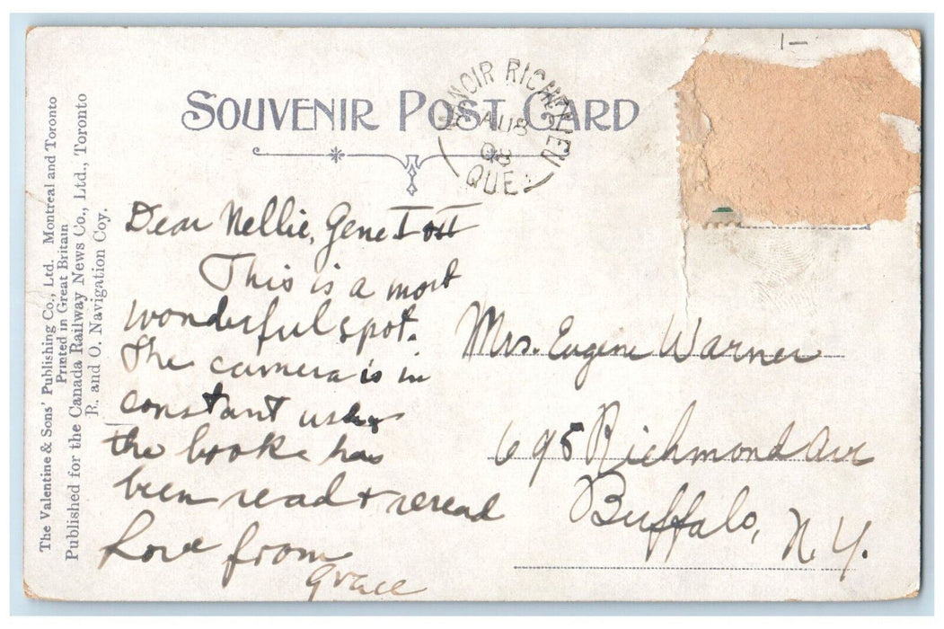 1908 Schooner Boat in Landing Low Tide Murray Bay Quebec Canada Postcard