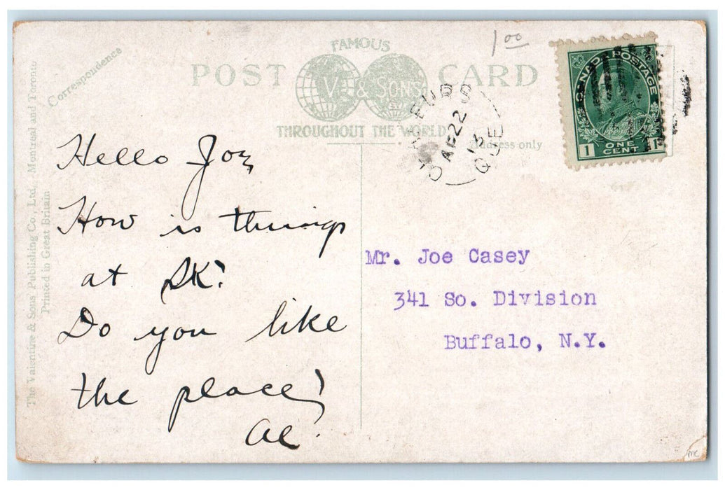1913 Perce Rock Gaspe Coast PQ Canada Painting Boating Viewing Postcard