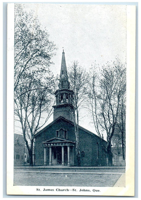 c1930's St. James Church St. Johns Quebec Canada Unposted Vintage Postcard