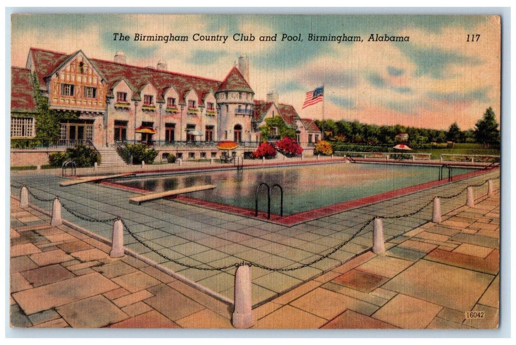 c1930's The Birmingham Country Club And Pool Birmingham Alabama AL Postcard