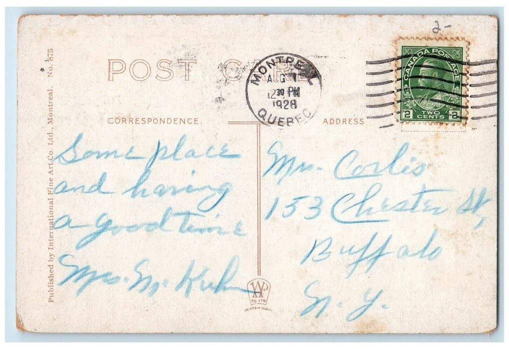 1928 Look-out and Restaurant Montreal Quebec Canada Vintage Postcard