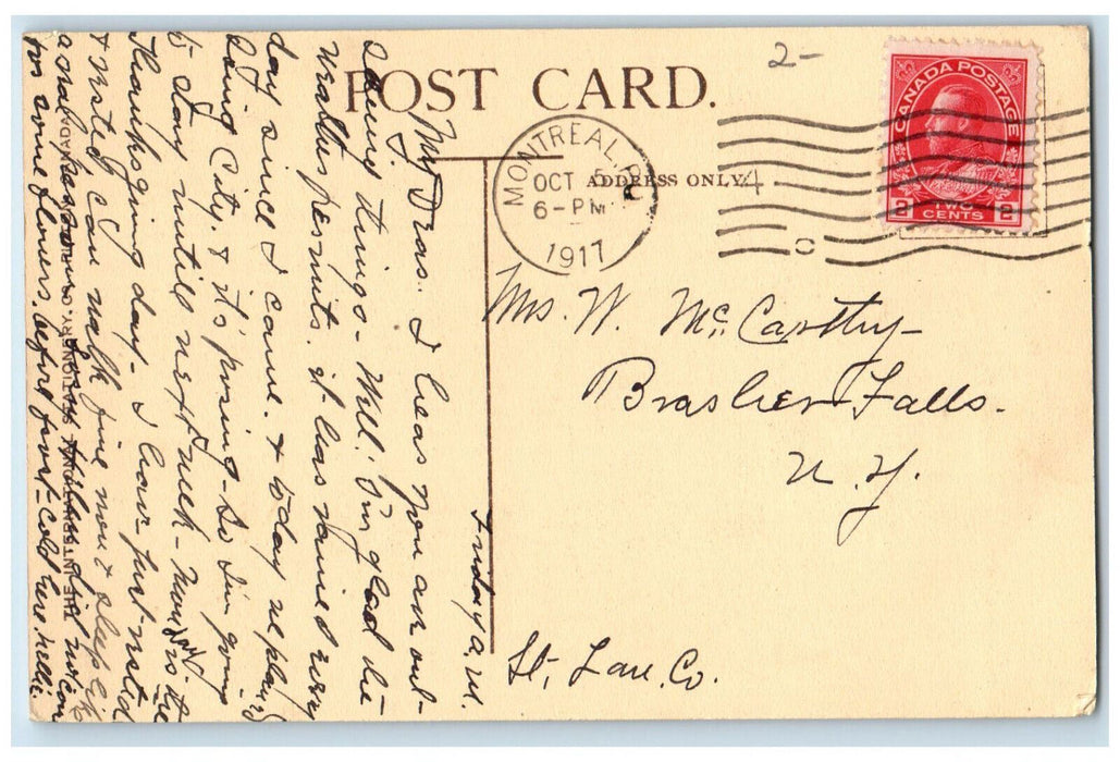 1917 St. Mary's College Montreal Quebec Canada Antique Posted Postcard