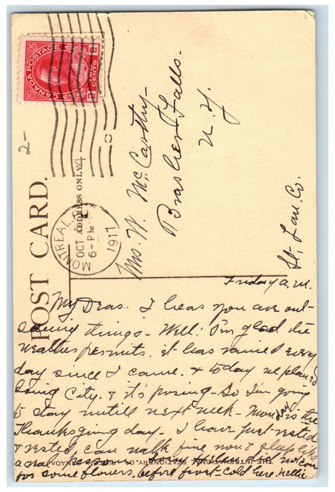 1917 St. Mary's College Montreal Quebec Canada Antique Posted Postcard