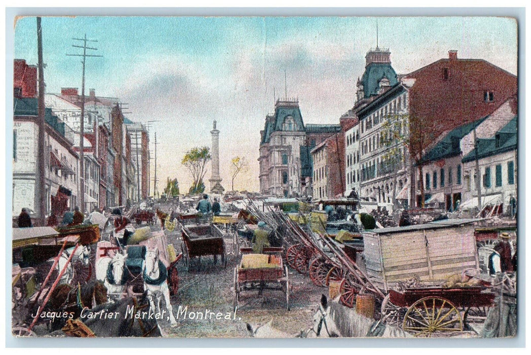 c1910 Jacques Cartier Market Montreal Quebec Canada Unposted Postcard
