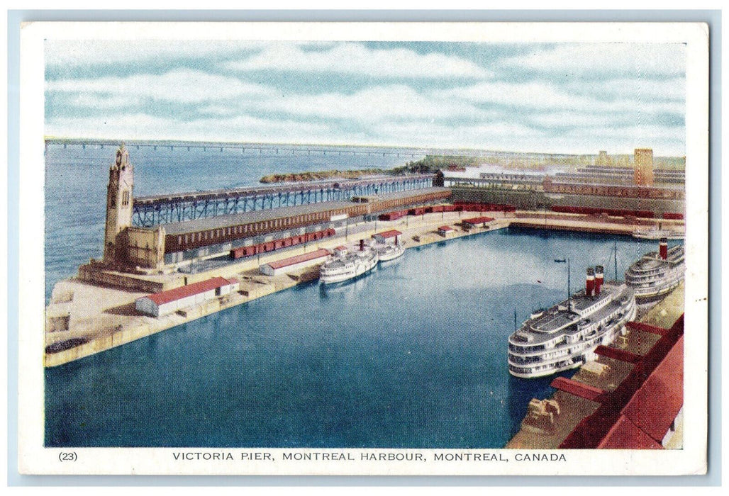 c1950's Victoria Pier Montreal Harbour Montreal Quebec Canada Antique Postcard