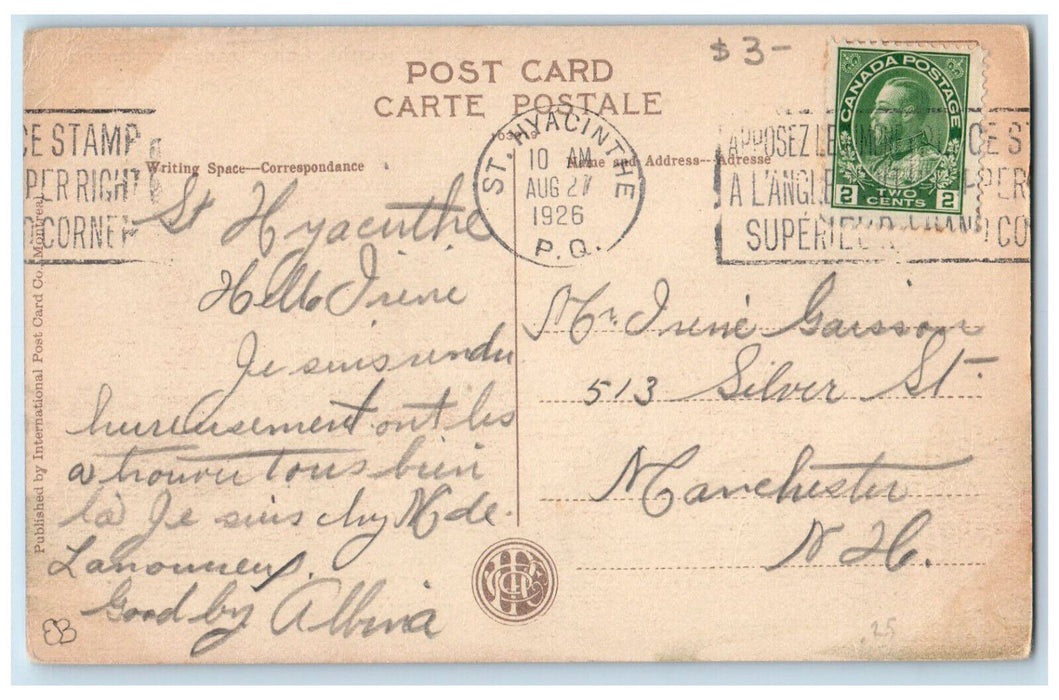 1926 Girouard Academy St. Hyacinthe Quebec Canada Vintage Posted Postcard
