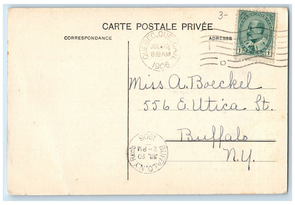 1906 Prison et Monument Wolfe No.8 Quebec Canada Antique Posted Postcard