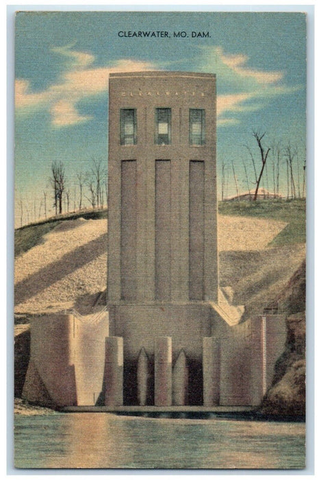 c1940's Clearwater Missouri MO Dam Flood Control Project Posted Vintage Postcard