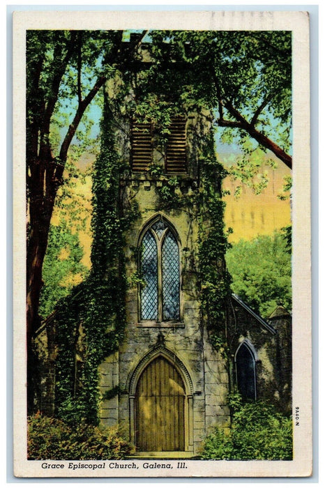 1948 Grace Episcopal Church Galena Illinois IL Posted Vintage Postcard
