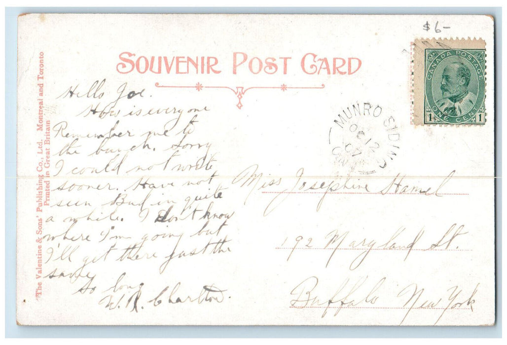 1907 Grand Trunk Railway Station Brantford Ontario Canada Antique Postcard