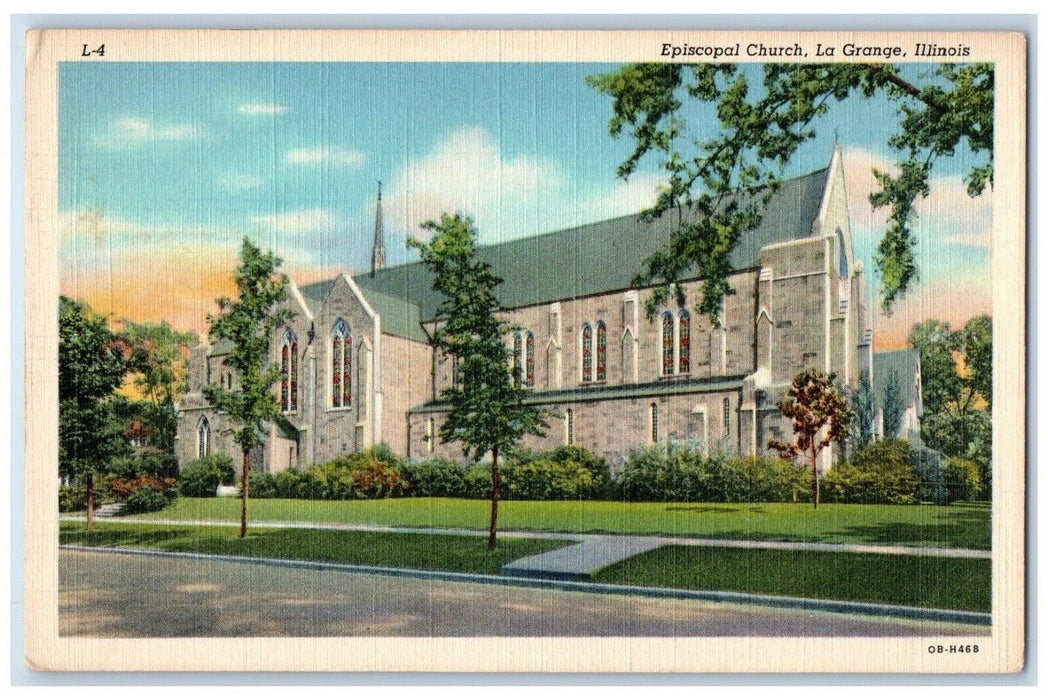 c1940 Episcopal Church Chapel Cathedral Exterior La Grange Illinois IL Postcard