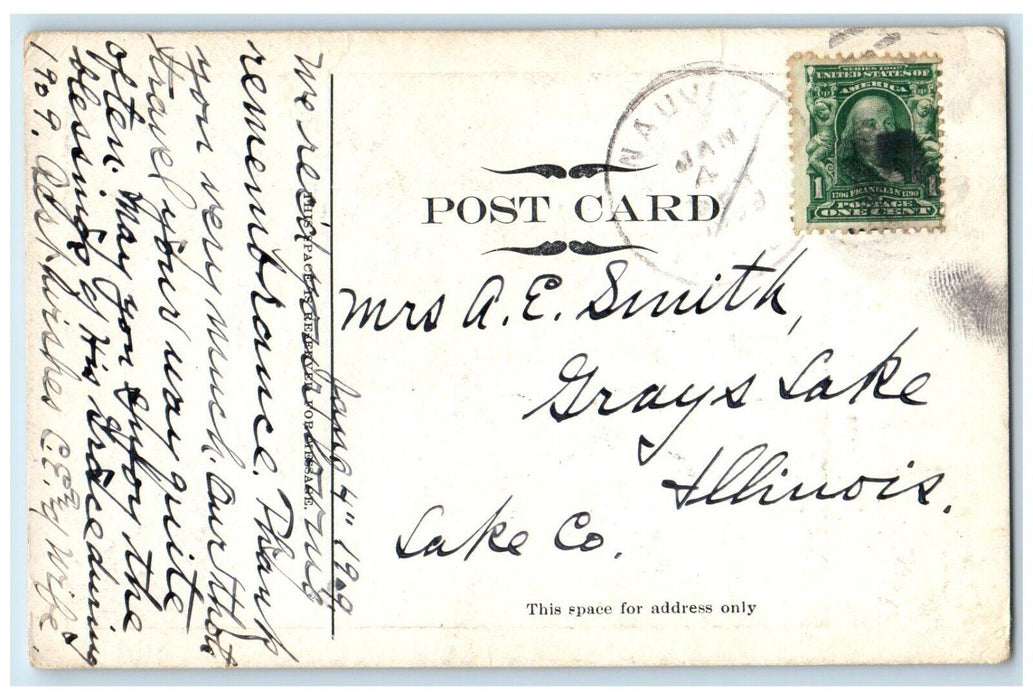 1909 Presbyterian Church Chapel Exterior Building Road Nauvoo Illinois Postcard