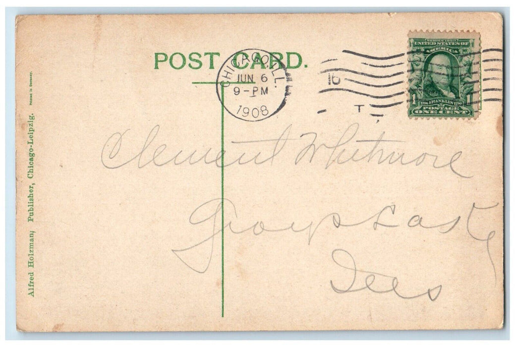 1908 Plymouth Congregational Church Michigan Avenue Chicago Illinois IL Postcard
