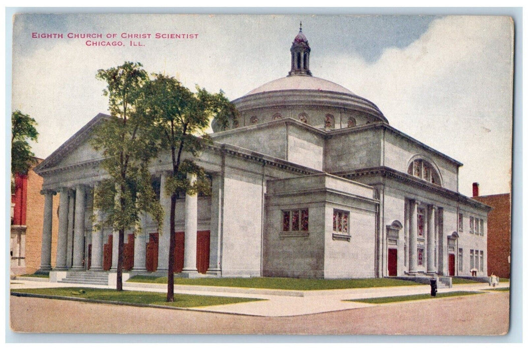 c1910 Eighth Church Christ Scientist Exterior Building Chicago Illinois Postcard