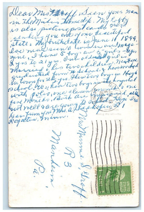 1948 Greetings From Northern Minnesota MN, Royalton Sea Sailboat View Postcard