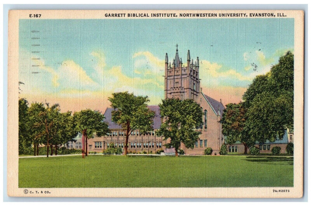 1951 Garrett Biblical Institute Northwestern University Campus Evanston Postcard