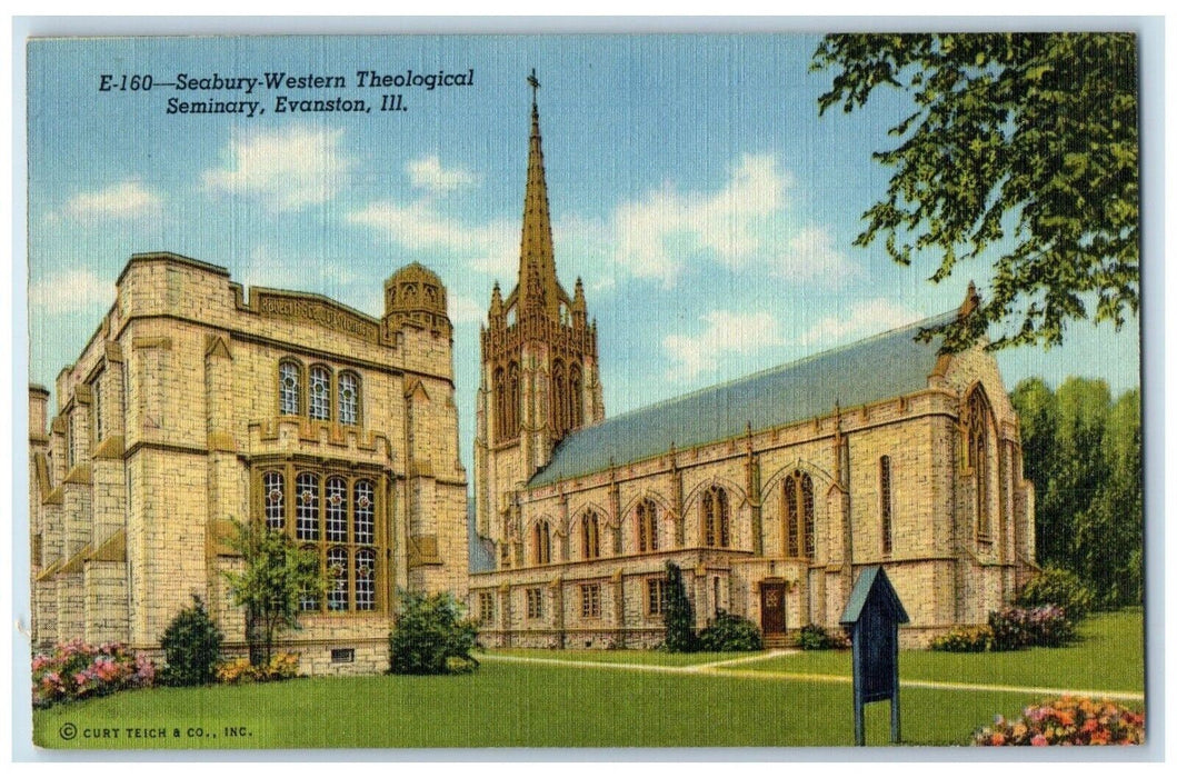 c1940 Seabury Western Theological Seminary Exterior Evanston Illinois Postcard