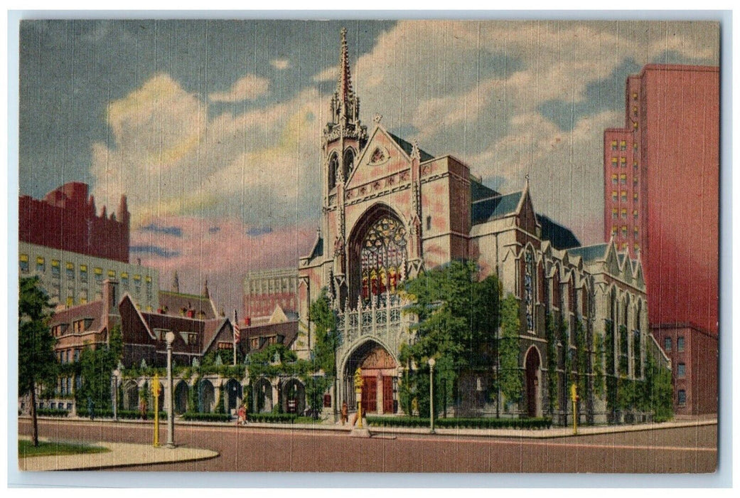 c1940 Fourth Presbyterian Church Michigan Ave Delaware Chicago Illinois Postcard