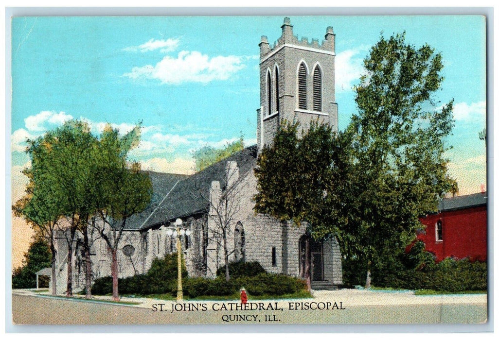 1944 St. John's Cathedral Episcopal Church Chapel Road Quincy Illinois Postcard