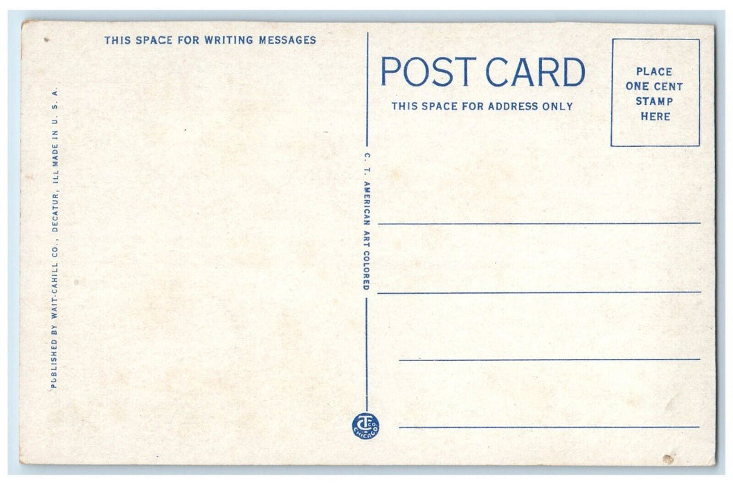 c1940 Westminster Presbyterian Church Chapel Night Decatur Illinois IL Postcard