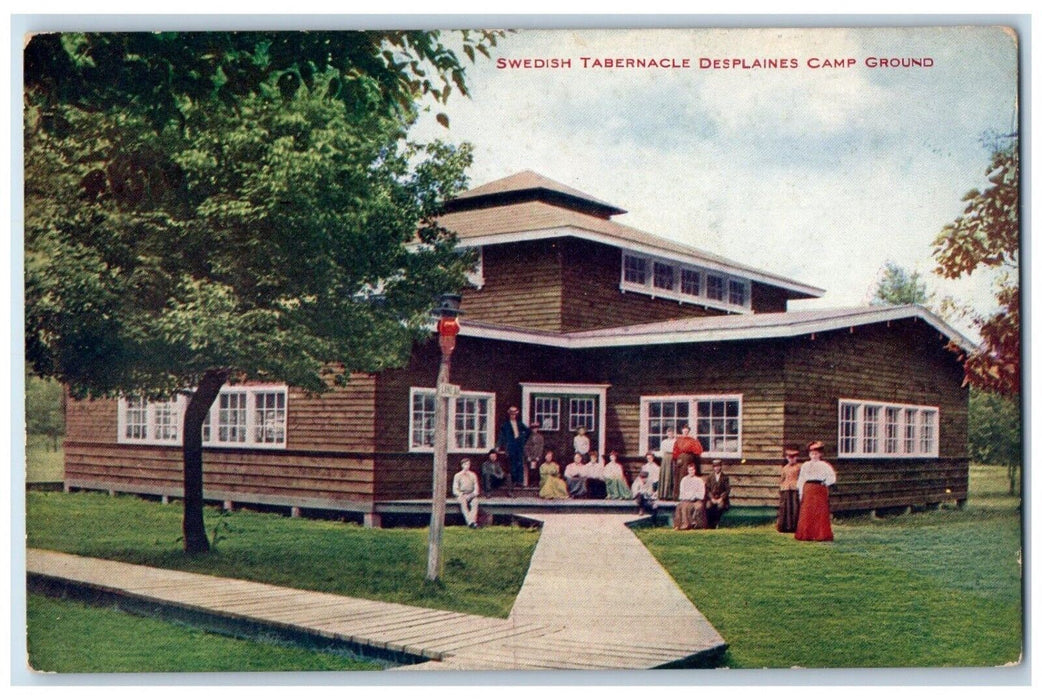 c1910 Swedish Tabernacle Desplaines Camp Ground House Illinois Vintage Postcard