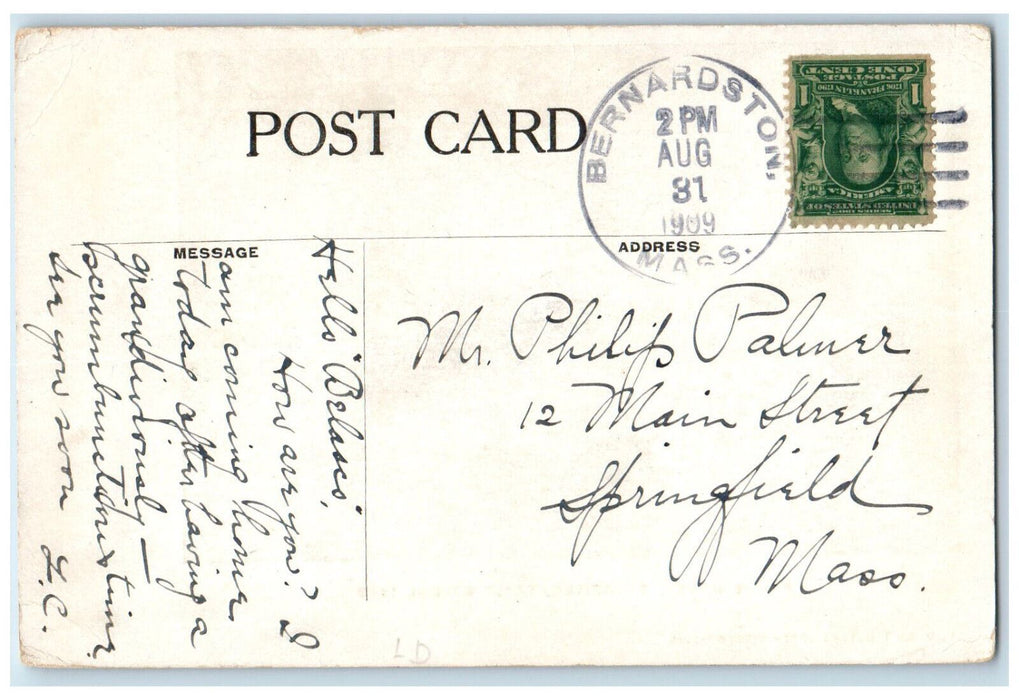 1909 Frary House Deerfield Bernardston Massachusetts MA Antique Postcard