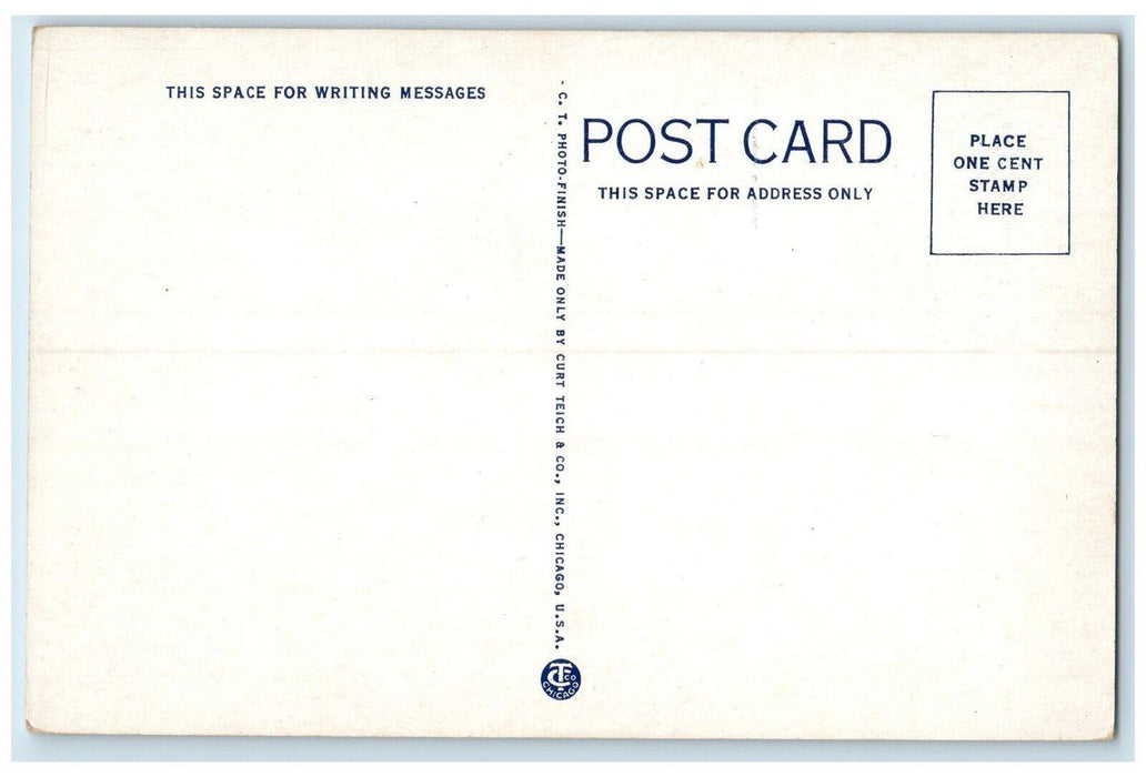 c1940 First Christian Church Chapel Exterior Building Flora Illinois IL Postcard