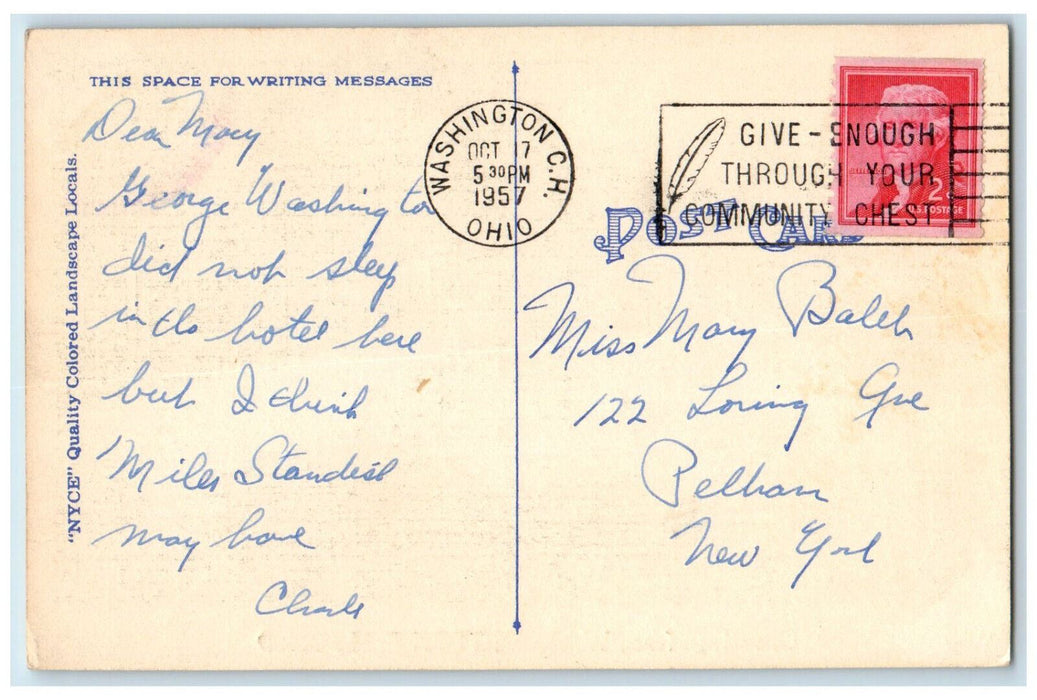 1957 Greetings From Washington Court House Ohio OH Vintage Posted Postcard