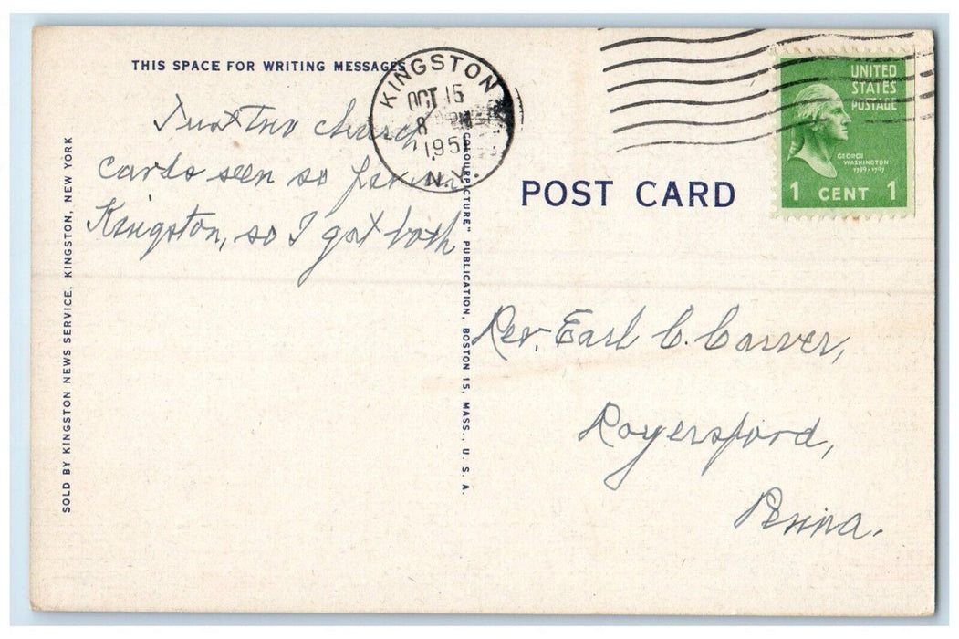 1951 St. Joseph's Church School Chapel Road Exterior Kingston New York Postcard