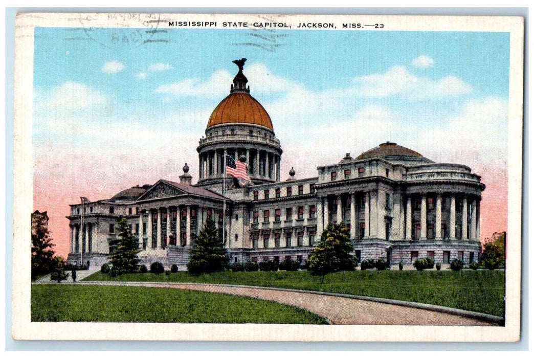 1948 Mississippi State Capitol Building Jackson MI Posted Vintage Postcard