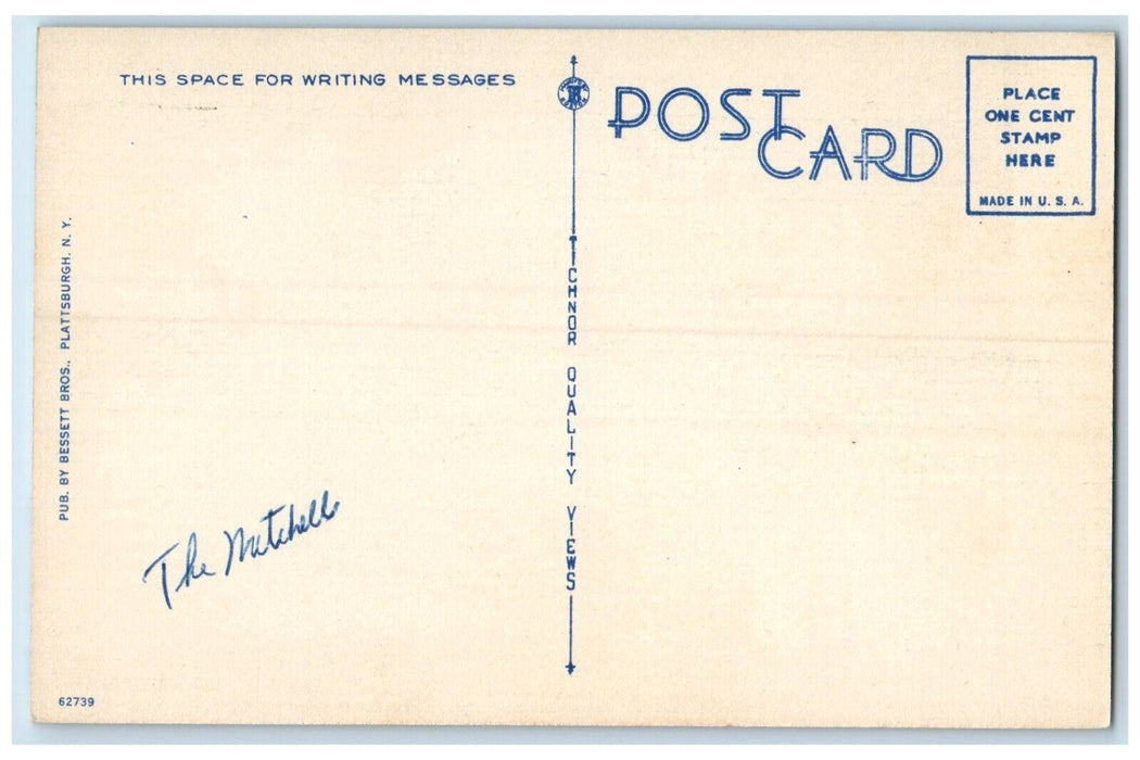 1940 D'Youville Academy St. Peter's Church College Plattsburgh New York Postcard